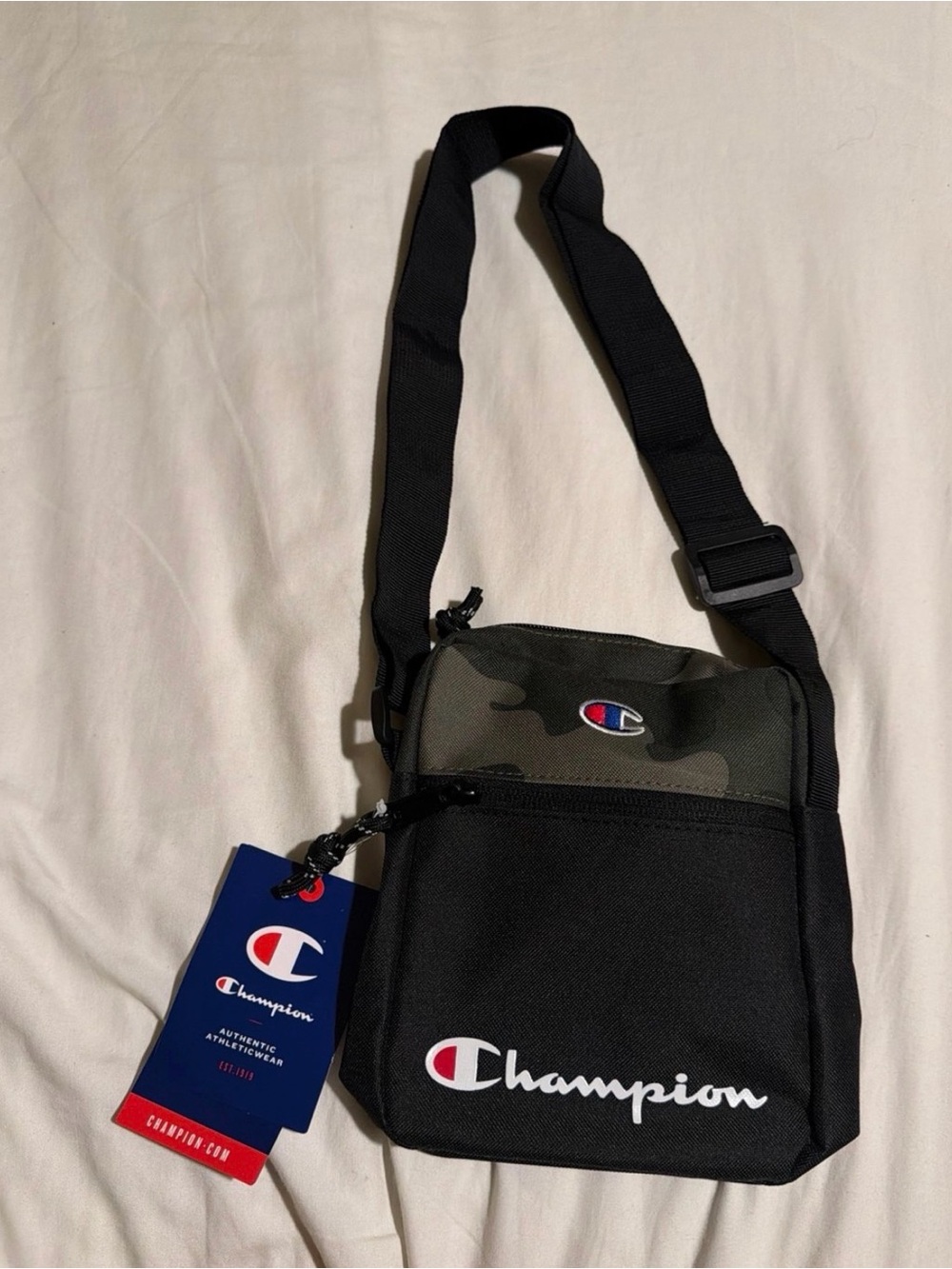 Champion Black & Olive Camo Men's Shoulder Bag